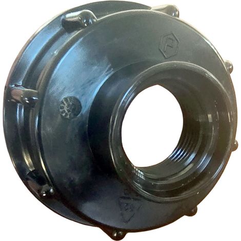 Bouchon Femelle S60x6 Taraudé 3/4" Pas Gaz - Collet Rehaussé pour Cuve IBC (1/5)