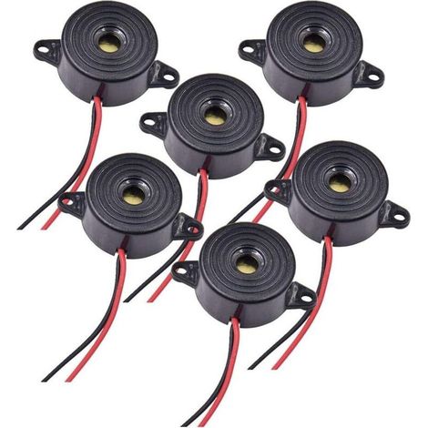 12v Electronic Buzzer DC 3-24V Siren 12v Buzzer 85dB Electronic Alarm Buzzer for 6pcs, Cable Length 120mm (1/5)