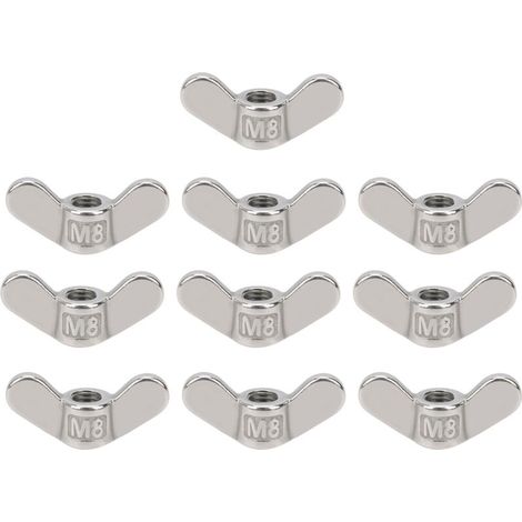 10 pièces M8 écrou à oreilles écrous papillon, accessoire de matériel de fixation en acier inoxydable 304