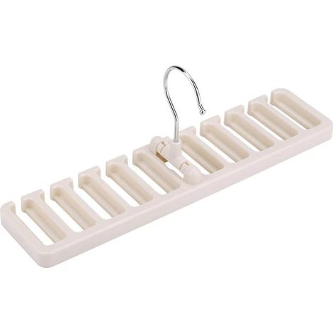 Ce porte-ceintures/foulards/cravates en plastique peu encombrant peut contenir jusqu'à 10 ceintures/foulards/cravates. (1/5)