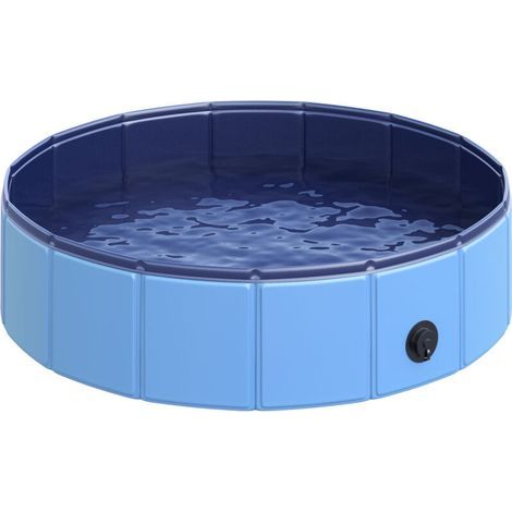Piscine pour chien pliable en PVC anti-glissant – Diamètre 80 cm – Hauteur 20 cm – Facile à nettoyer – Idéale pour l'été – Echoo (1/5)