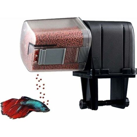 175 ML Mangeoire à Poisson Automatique WiFi Smart App Chargement USB Distributeur Automatique de Nourriture pour Poissons Distributeur Automatique de Nourriture(Noir),