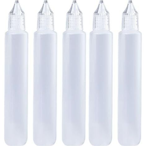 CWPFVQA 5 Pieces 30 ML Plastic Squeezable and Multifunctional Dropper Bottles for Glue and Other Liquids (1/5)