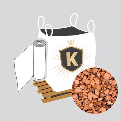 Kit Graviers orange + géotextile = 1 Big Bag gravier brique Taronja 14/20 1.5T [environ 20m2 sur 5cm d'épaisseur] + 1 géotextile 25m2 (1/3)