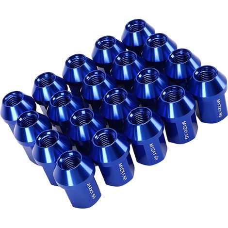 20 écrous de roue M12x1,5, 35 mm, alliage 6061, à extrémité fermée, pour Chevrolet Camaro 1983-2002, bleus (1/5)
