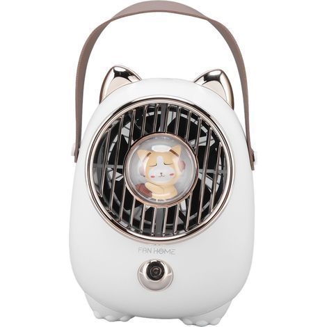 Tragbarer, multifunktionaler Klimaventilator mit 350 ml Luftbefeuchter, USB-Aufladung und LED-Ambientebeleuchtung. (1/5)