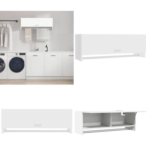 Kleiderschrank Weiß 100x32,5x35 cm Holzwerkstoff - Schrank - Weißer Schrank - Garderobe - Kleiderschrank - Kommode - Home & Living (1/5)