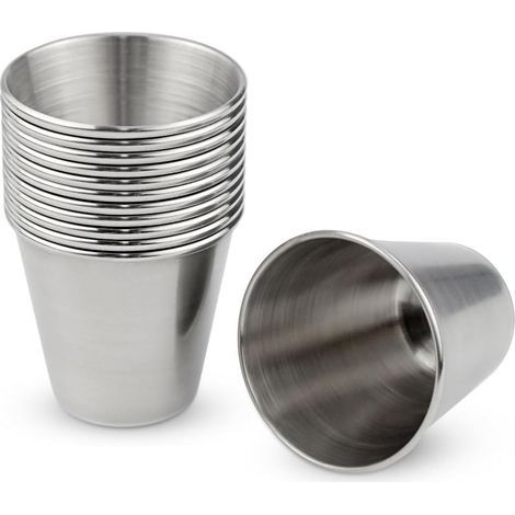 12 Pièces Gobelet Inox,empilables et,gobelets en acier inoxydable Enfant réutilisables et durables,adaptés au café,à la bière,au whisky,adaptés au camping,aux voyages, aux bars et à la (1/5)