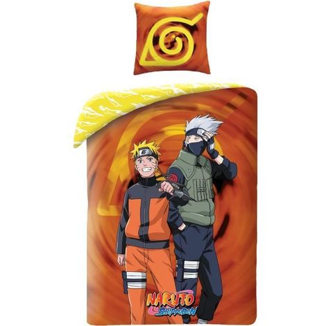 Bettwäsche - NARUTO - Naruto und Kakashi - Mikrofasern - 1 Bettbezug 140 x 200 cm + 1 Kissenbezug 63 x 63 cm