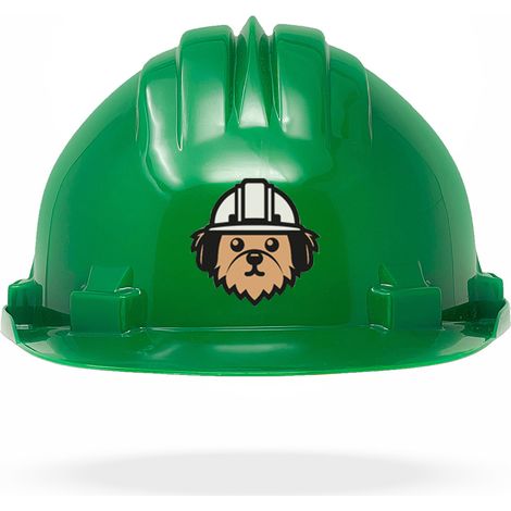 TAMS® Kinderhelm - Drehverschluss Grün Hund