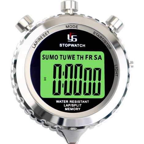 Stopwatch with Whistle, Professional Stopwatch 2 Memory with Mute and Light Function for Sports (1/5)