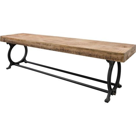 INDUSTRIAL 32 Panca in legno riciclato e ferro - laccato 200x40x45