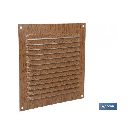 GRILLE D'AÉRATION BOIS ALUMINIUM 15 X 15 CM -