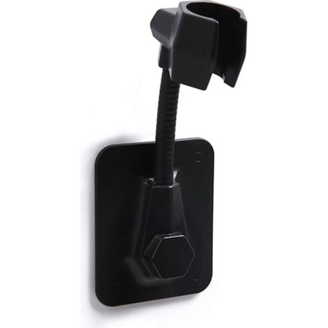 Wall Mounted Shower Head Holder Adjustable Self Adhesive Shower Head Holder Universal Plastic Shower Holder Shower Head Holder No Drilling Wall Mount Shower Accessory Black