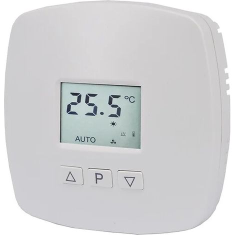 Thermostat digital pour radiateur électrique – Plage de contrôle 5 à 30°C – Écran LCD rétroéclairé – Fonction hors gel – Dimensions 86x86x32,7mm – GAO