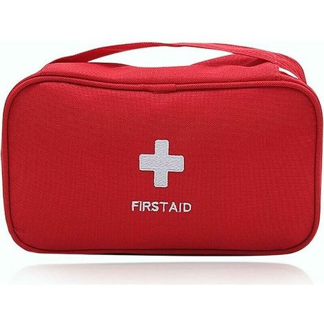 Leerer Mini-Erste-Hilfe-Kasten, wasserdichter tragbarer Reise-Erste-Hilfe-Kasten für Auto, Reisen, Büro, Sport, Zuhause, Wandern (Rot) (1/5)
