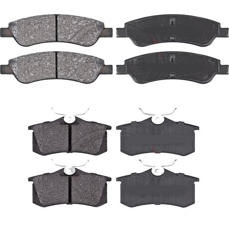KIT PASTIGLIE FRENO ANTERIORI E POSTERIORI compatibile con CITROEN C4 AIRCROSS / PASTIGLIE FRENANTI AUTO OEM FDB1621,FDB1992 FDB4739 / SOSTITUZIONE DIRETTA / BASSA POLVERE / SILENZIOSO