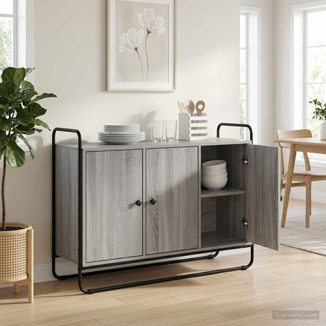 Aparador Sonoma gris 102 x 35 x 75 cm Madera de ingeniería (1/4)