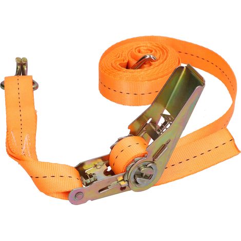 Sangle de serrage en polyester robuste avec mécanisme à cliquet pour véhicules, camions et bagages (10 mètres) (1/5)
