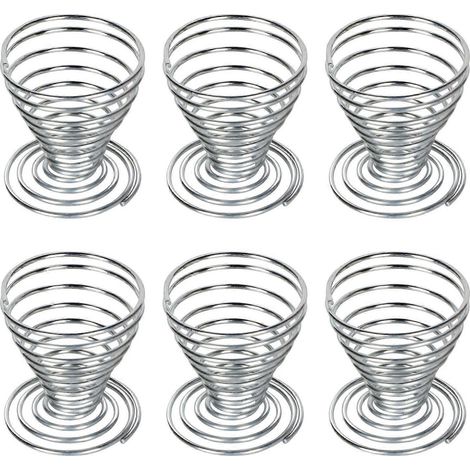 6 coquetiers en fil d'acier brossé à ressort spiralé p (1/5)