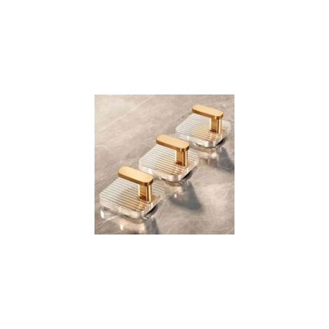 Lot de 10 crochets muraux autocollants en acrylique doré , sans perçage, multifonctionnels, pour salle de bain et cuisine (crochets porte-serviettes autocollants). (1/4)