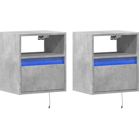 Mobile TV a parete scaffale multimediale credenza TV sala da pranzo soggiorno camera da letto e luci LED 2 pezzi 41 x 31 x 45 cm grigio 020029119
