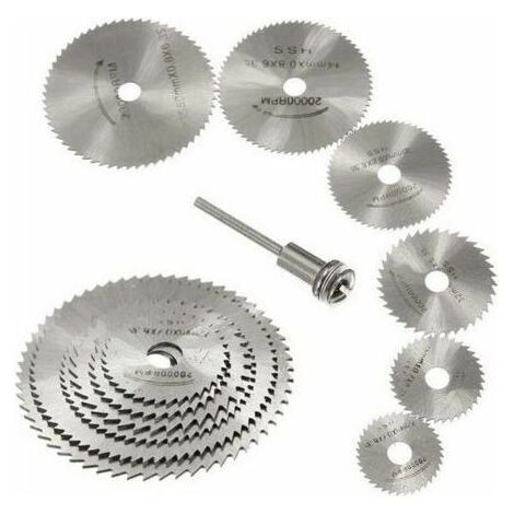Nouveau 7pc HSS lames de scie outil rotatif, Circulaire en bois de coupe lame de scie Disques pour Dremel Outil rotatif Mandrin avec tige d'extension 1/8quot(3.175mm) (1/5)
