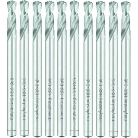10 Forets Hélicoïdaux HSS Cobalt - Inox, Hardox, Aciers Très Durs 135° D. 3.3 x Lt. 65 x Lu. 19 x Q. 3.3 mm x Z2 - Diamwood