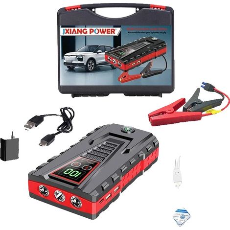 Démarreur de voiture, 600A de courant de pointe, compresseur d'air portable, 6000mah(Standard) (1/2)