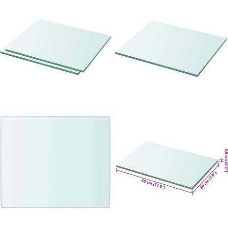 Regalböden 2 Stk. Glas Transparent 30x20 cm - Wandregal - Glasregal - Regalboden - Dekorationselement - Wohnaccessoires - Home & Living (1/5)