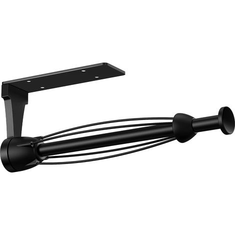 Porte Sopalin sans Perçage, Porte Rouleau Essuie Tout Mural Auto-Adhésif à Suspendre, Noir Support Sopalin Effet Amortissant, pour Cuisine Salle de Bains, Fournis avec Colle Et Vis (1/5)