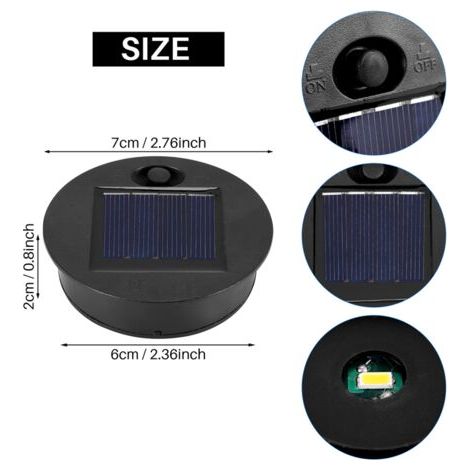 4Pcs Solar Licht Ersatzteile Outdoor Hängen Laterne Kopf Runde Solar Licht Teile Wasserdichte Solar Lichter