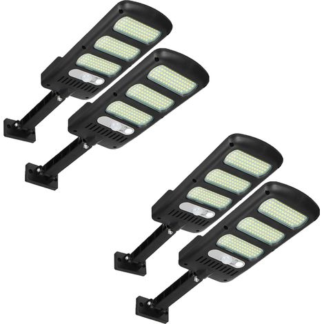 Lot de 4 lampes solaires d'extérieur 213 LED avec détecteur de mouvement étanches et réglables à 180° pour mur extérieur, jardin, rue, porche (1/5)