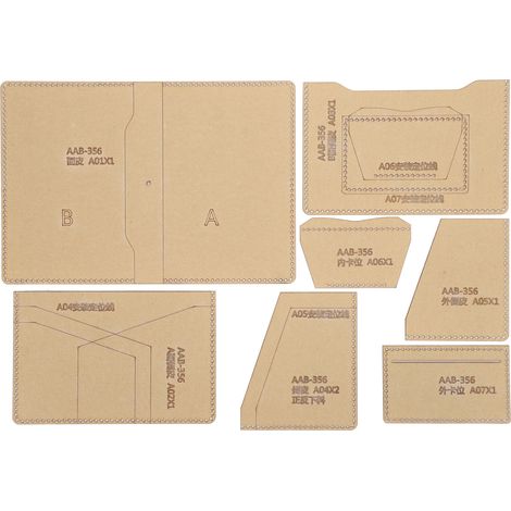 Gabarit acrylique transparent pour motifs de portefeuille passeport - Outil DIY création cuir (1/5)