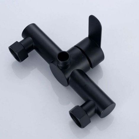 Robinet De Douche - Acier Inoxydable 304 - Mitigeur Chaud Froid - Montage Mural - Noir - 1 Pièce (1/4)