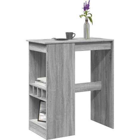 Bartisch mit Regal Grau Sonoma 90x47,5x103,5 cm Holzwerkstoff