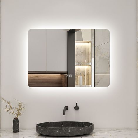 Biubiubath Bathroom LED Mirror 700x500mm Smart Bluetooth Bathroom Mirror with Shaver Socket, 3 Colour Lights, Anti-fog (1/5)