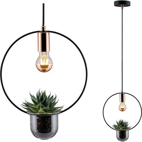 Paulmann 79748 Tasja Piante Max. 20 Watt Lampada da Tavolo Nero, Rame Metallo E27 (1/5)