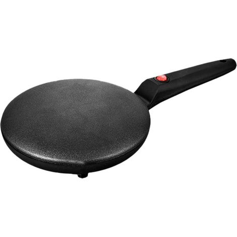 Crêpière instantanée de 20,3 cm - Poêle électrique antiadhésive - Contrôle automatique du thermostat - Longue poignée - Portable - Pour crêpes et chapati (taille unique) (1/5)