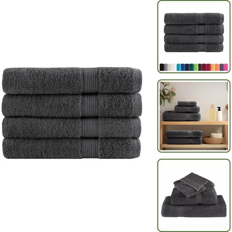 Premium-Saunatücher SOLUND 4 Stk Anthrazit 80x200 cm 600 g/m² - Saunatücher - Baumwollhandtücher - Saunakleidung - Wellnessaccessoires - Anthrazit (1/5)