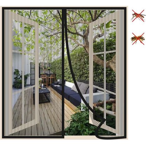 Moustiquaire de fenêtre magnétique à fermeture automatique, moustiquaire de fenêtre 90x150 cm avec ruban adhésif, moustiquaire anti-insectes (1/5)
