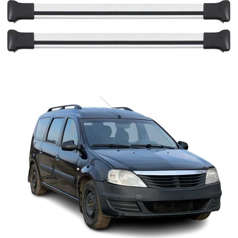 OMAC Aluminium Dachträger Querträger für Dacia Logan MCV mk1 2006-2012 – Max. 75 kg – 2 Stangen Silber (1/5)