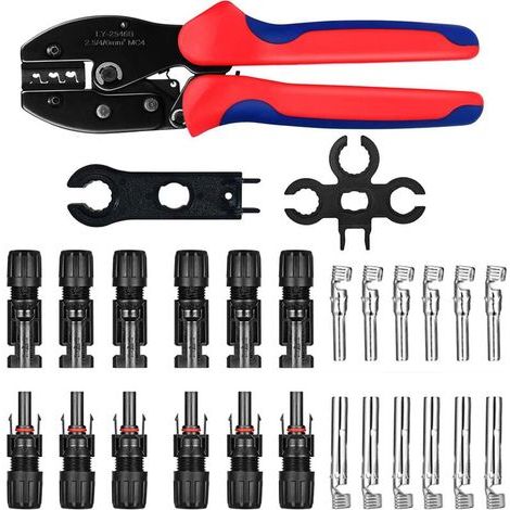 Pince à sertir solaire MC4 Kit de pinces à sertir pour panneau solaire 2,5/4/6 mm², , 27 pièces (1/5)