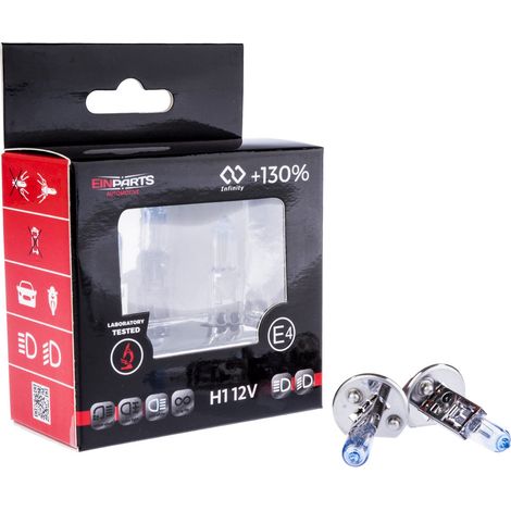 EinParts Bombillas Halógenas H1 12V 5000K Blanco 55W P14.5S, 2 piezas (1/3)