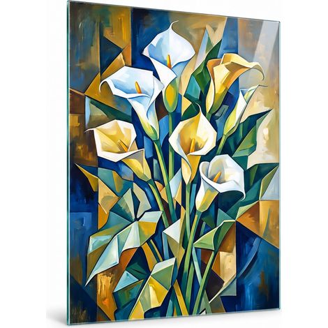 Lupia Quadro Floreale su Vetro 60x80 cm CALLE BLUE da Parete (1/4)