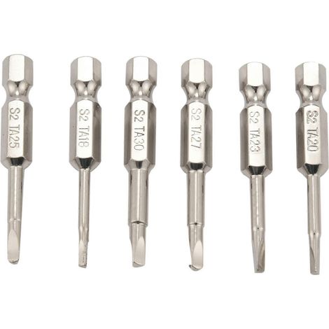 Lot de 6 embouts de vissage triangulaires en acier S2, embouts de tournevis magnétiques anti-tête triangulaire 1,8/2/2,3/2,5 (1/5)