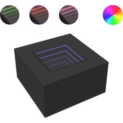Maison Exclusive - LED-Couchtisch Schwarz 60x60x40 cm Holzwerksto (1/5)