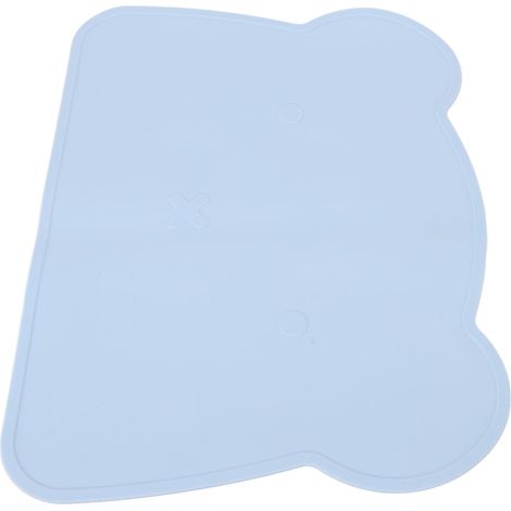 Set de table en silicone épais, isolant thermique, antidérapant, souple et élastique, motif ours en silicone bleu, idéal pour la maison, l'hôtel et le restaurant. (1/5)