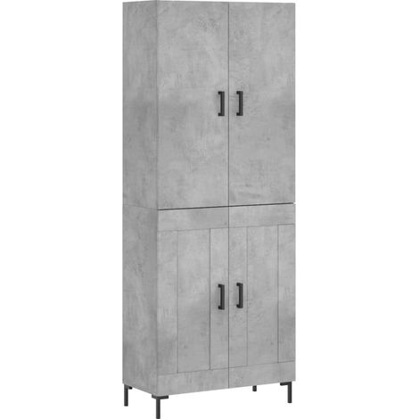 Buffet haut Gris béton 69,5x34x180 Bois d'ingénierie (1/5)