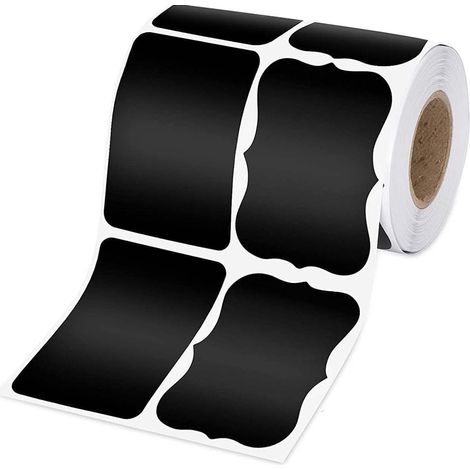 Etiquettes Ardoise - 240 Pièces - Adhésives Réutilisables Étanches - Pour Bocaux À Confiture ou Bocaux Mason - Noir (1/5)